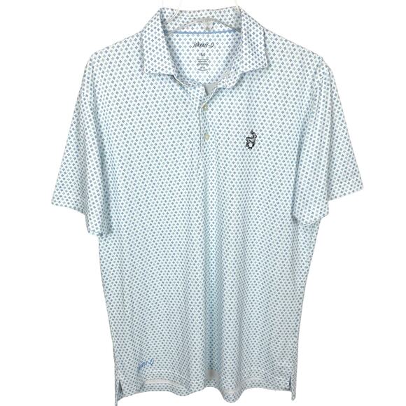 johnnie-O Other - Johnnie-O Mens Performance Polo Shirt Short Sleeve Blue White Golf Size Medium